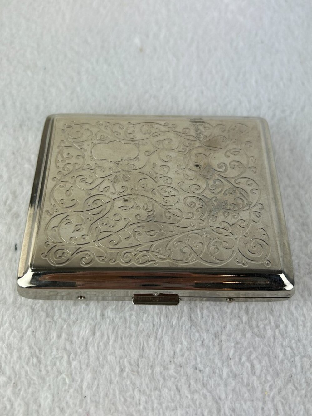 COLIBRI INTRICATE SILVER TONE DETAILED ENGRAVED CIGARETTE CASE